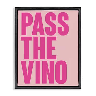 Stupell Pass The Vino Pastel Framed Floater Canvas Wall Art Design By House of Lulu