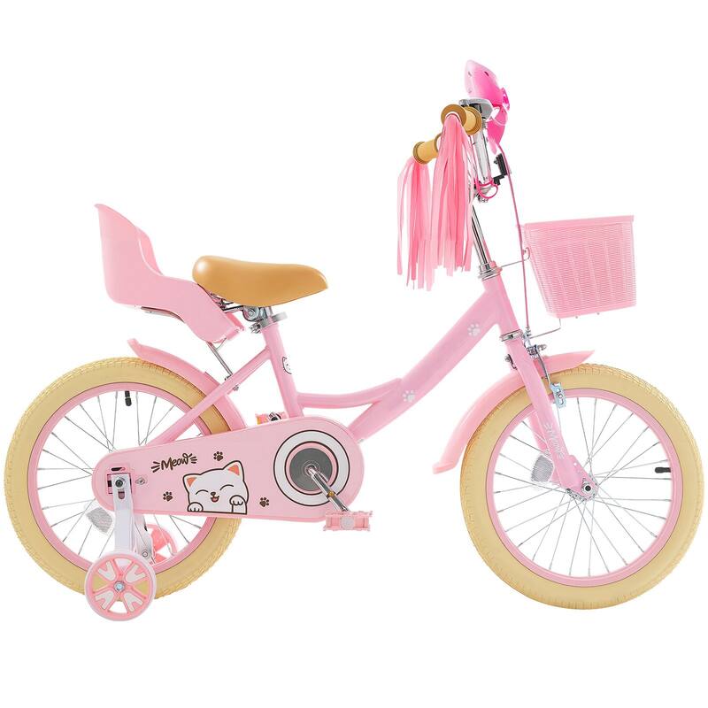 16 Inch Princess Bicycle for Girls with Adjustable Seat and Handlebars - 44.1 x 20.5 x 31.1 in