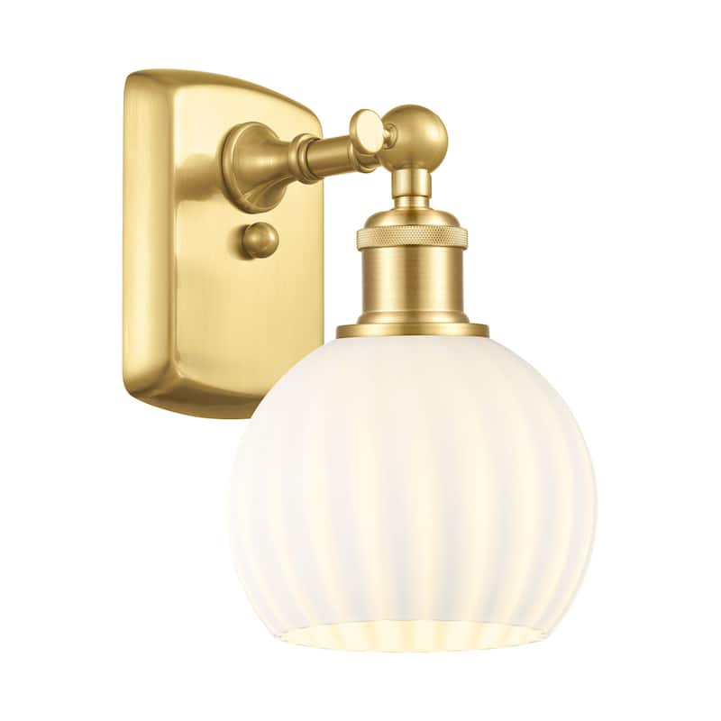 Innovations Lighting 516-1W-9-6 White Venetian Sconce White Venetian - Satin Gold / White Venetian