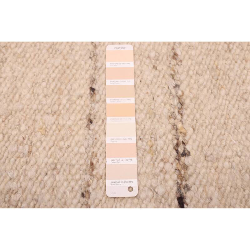 ECARPETGALLERY Hand Woven Looma Beige Wool Rug - 7'10 x 9'8