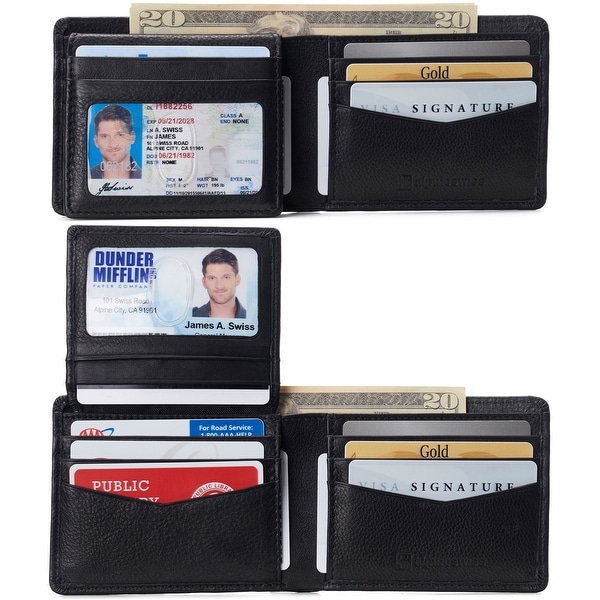 Alpine Swiss RFID Connor Passcase Bifold Wallet For Men Leather Comes in a Gift Box - One Size. Opens flyout.