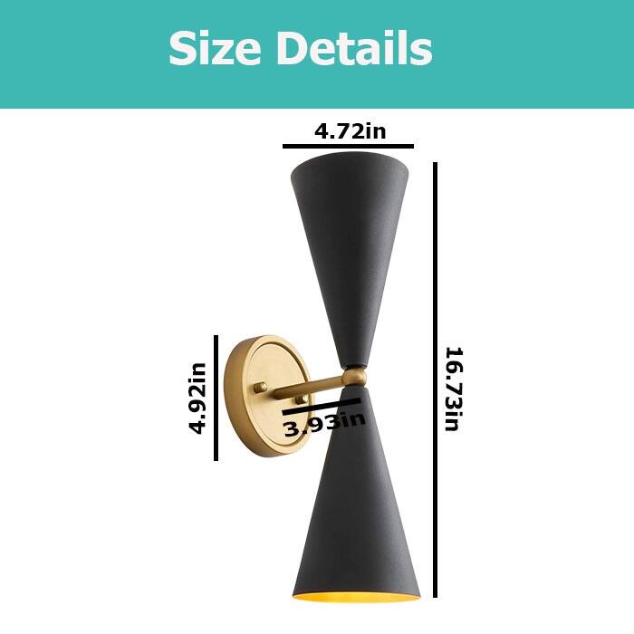 2 Light bedroom light on wall black wall sconce metalwall lamps