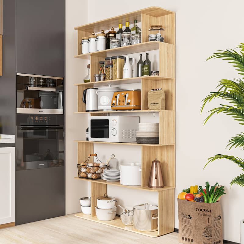 Buffet Display Cabinet Bookshelf Bookcase 81.9 Inches Tall Bookshelf