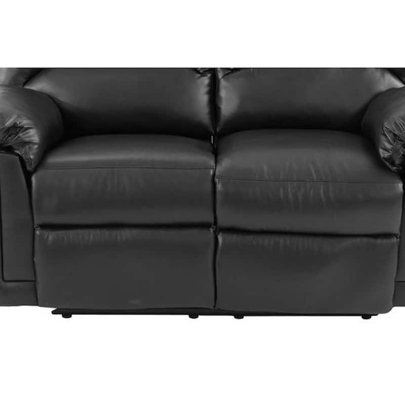Bonded Leather Recliner Loveseat Black