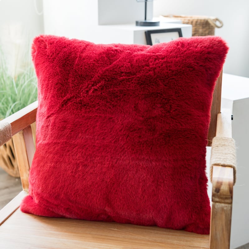 Faux Rabbit Collection Solid Square Pillow - (20" x 20")