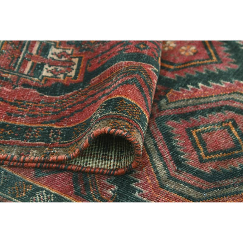 Vintage Distressed Alt. Amash Charcoal/Rust Runner - 2'11" x 5'10"