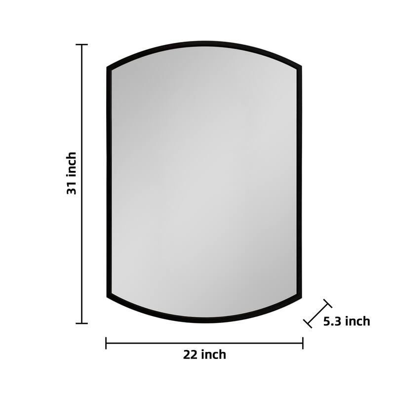 Medicine Cabinet Mirror, Wall-Mounted or Recessed Installation, Black Iron Powder Material, Removable Shelf for Bathroom
