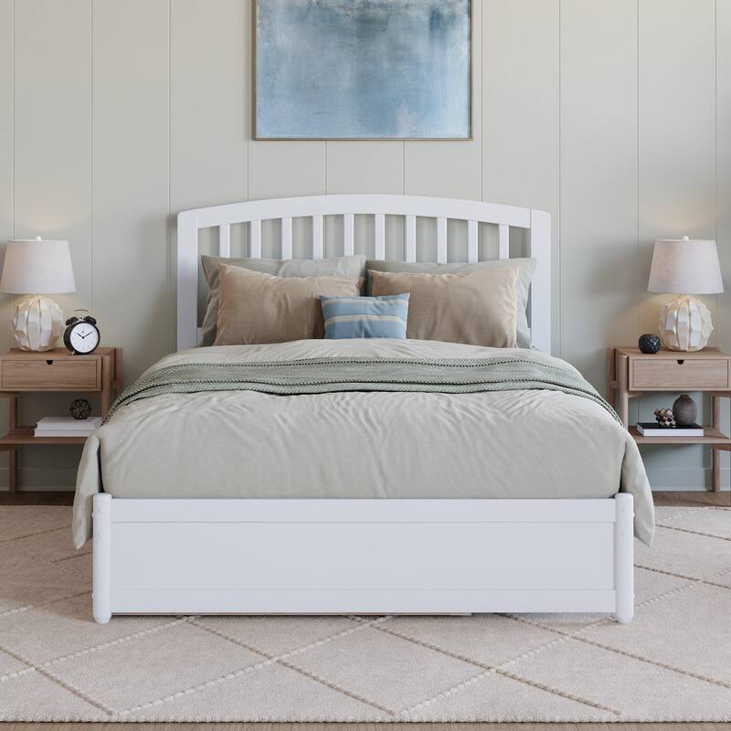 Lucia Platform Bed with Panel Footboard and Twin Trundle