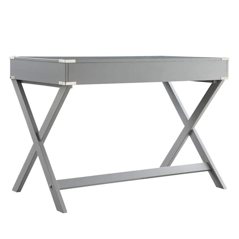 Kenton X Base Wood Accent Campaign Writing Desk iNSPIRE Q Modern
