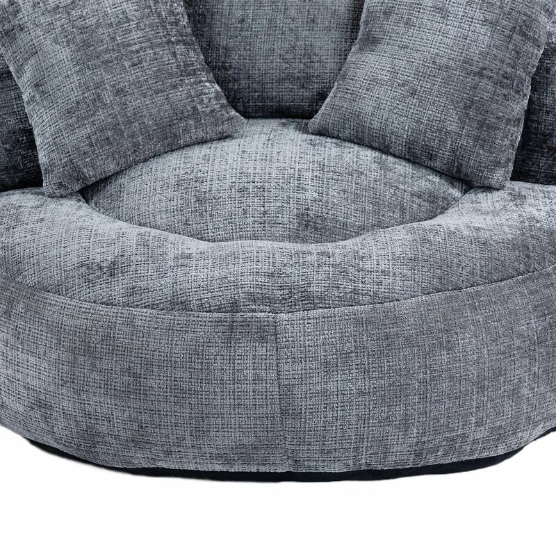 Durable Lazy Sofa Comfort Lounger, High Back Bean Bag Couch with 3 Pillows
