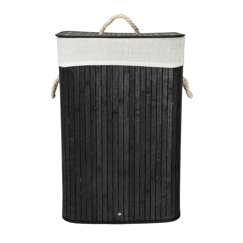 Household Essentials Bamboo Laundry Hamper with Handles and Removable Laundry Bag