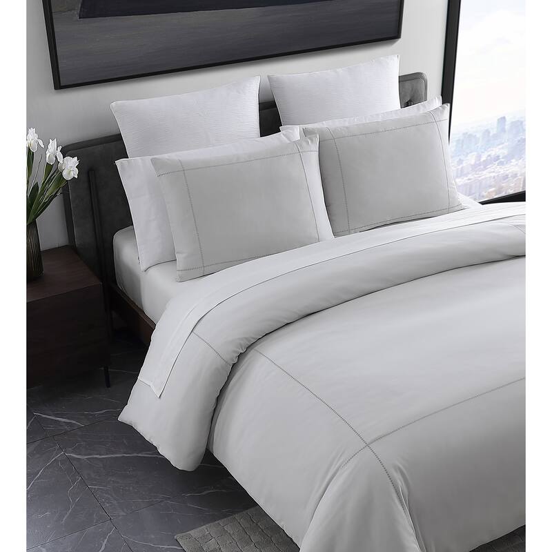 Vera Wang Simple Dot 100% Cotton Grey Duvet Cover & Sham Set