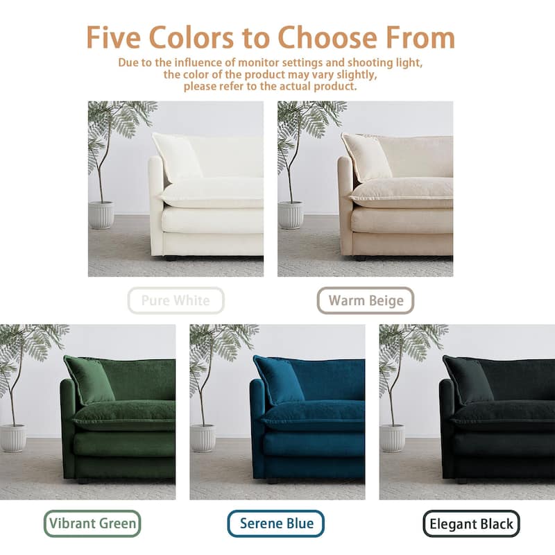 Cloud Chenille Upholstered Modular Sectional Sofa with DIY Combination Design