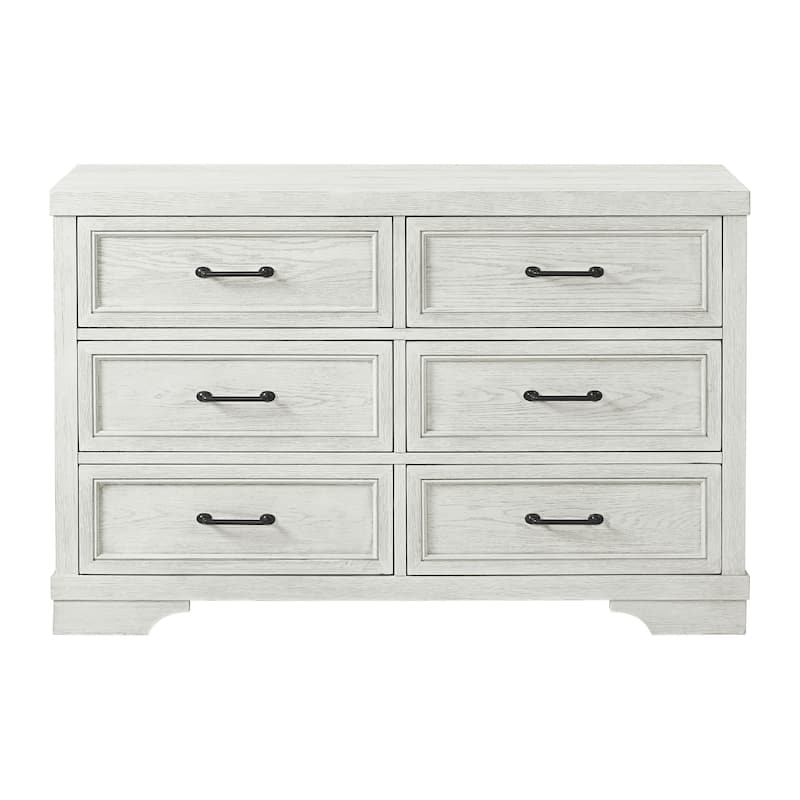Foundry 6-Drawer Traditional Wood Dresser, White Dove