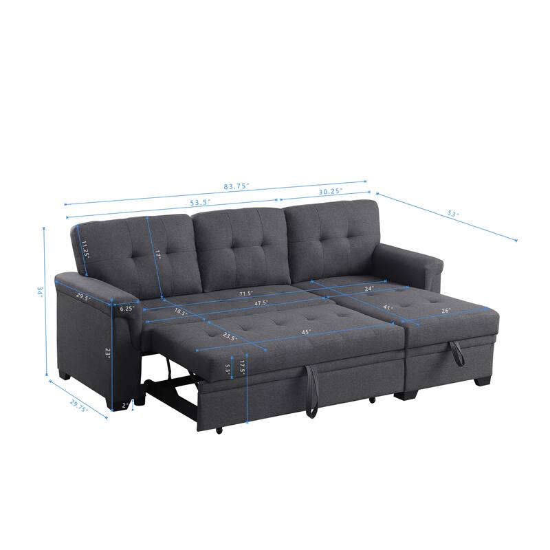 Modern Minimalist And Slightly Nest L - Shaped Lounger With Storage Space