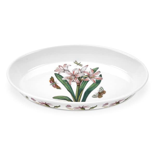 slide 2 of 3, Portmeirion Botanic Garden Oval Baking Dish 11.5 inch x 7.25 inch /1.75 pint - Belladonna Lily Motif