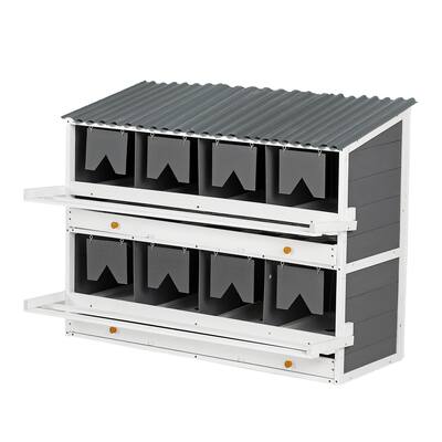Wooden Nesting Boxes for Chickens,8 Compartments Egg Laying Boxes,Rollout Eggs Collection,PVC Roofing and Foldable Perches