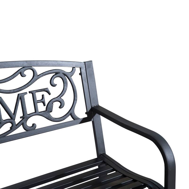 Elegant Outdoor Bench Decorative Bench for Patio Backyard, Entryway Bench Hallway Bench with Backrests and Armrests