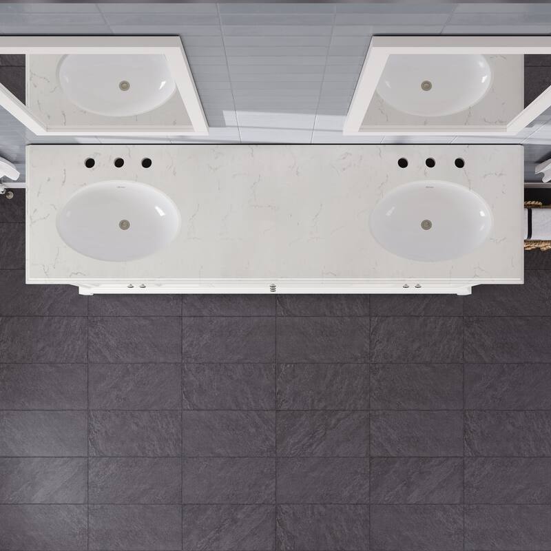 Elite Stamford Bath Vanity with Carrara Quartz Top and Porcelain Sink