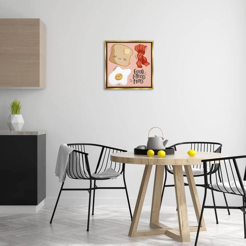Stupell Good Mood Food Breakfast Framed Floater Canvas Wall Art Design By Sarah Hickman