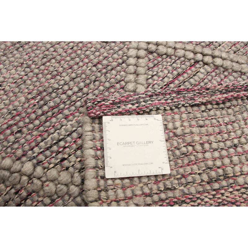 ECARPETGALLERY Braid weave Sienna Grey Wool Rug - 4'11 x 8'4