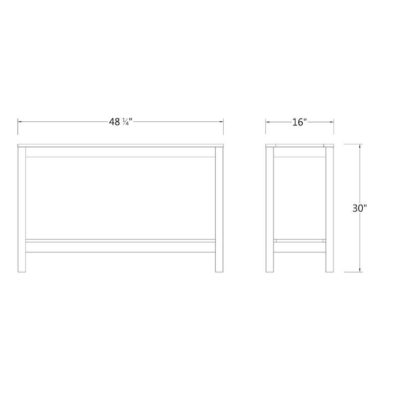 Cambridge Casual Lincoln Outdoor Console Table - Weathered Gray