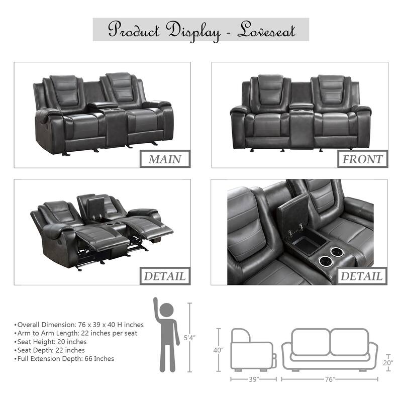 Mischa 3-Piece Reclining Living Room Set
