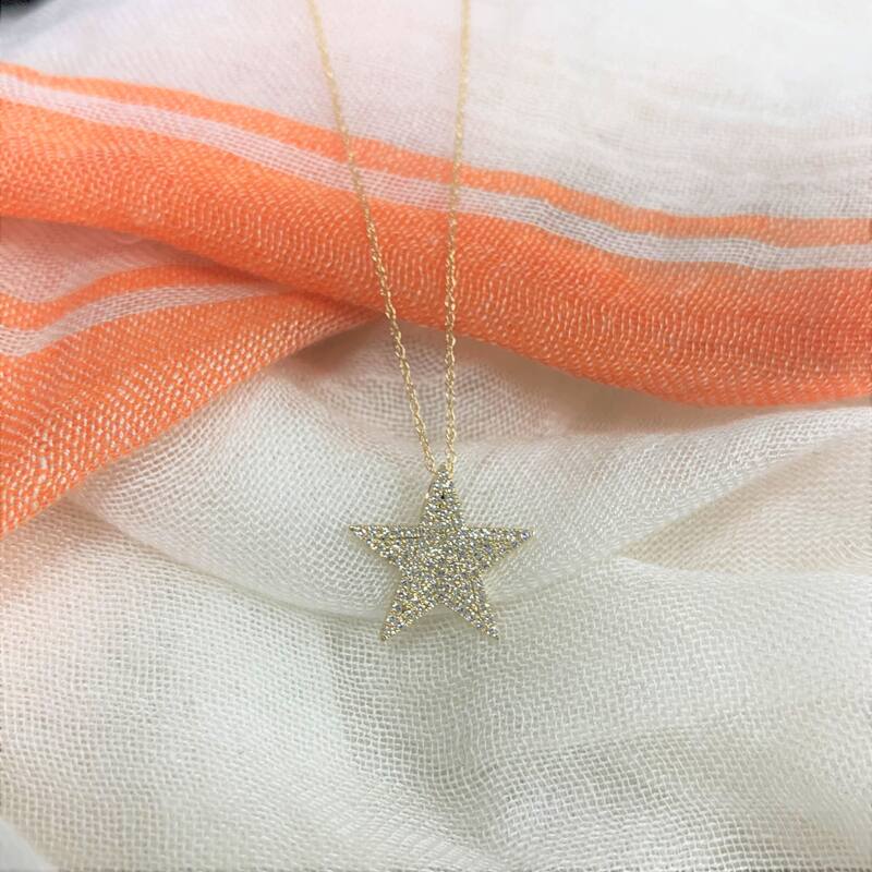 Joelle Collection Diamond Star Necklace 1/3 ct. TDW 14K Gold on a 16-inch Chain