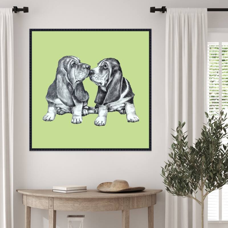 Doggie Hello by Renate Holzner Framed Canvas Wall Art Print