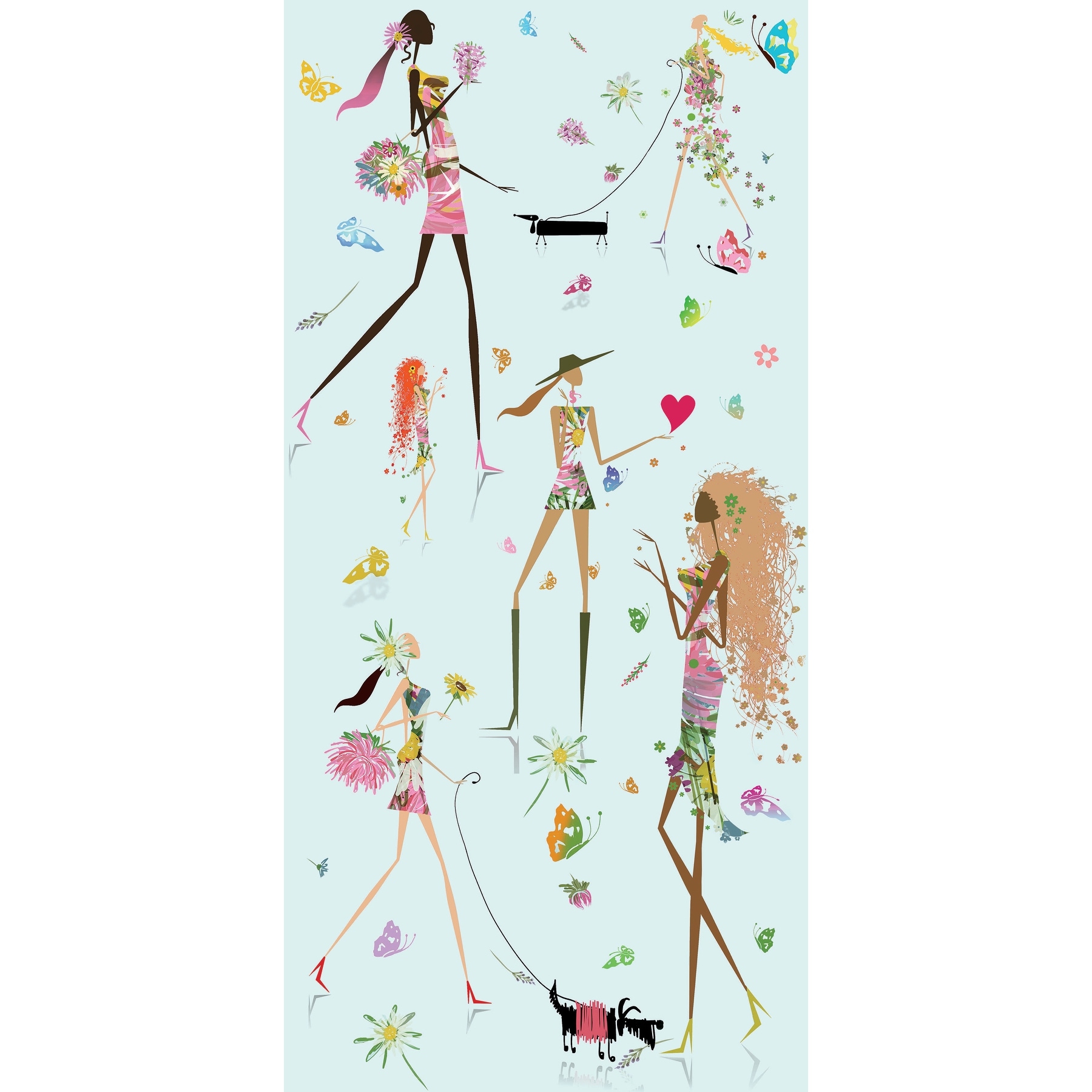 Blue & Pink Fun Chic Peel and Stick Wallpaper by RoomMates