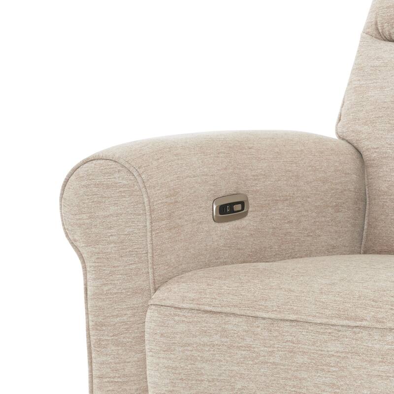 MCombo Power Wall Hugger Recliner Chair for Small Space RV , USB & USB-C Charging Ports, Modern Roll Arm Recliner, Fabric PR630