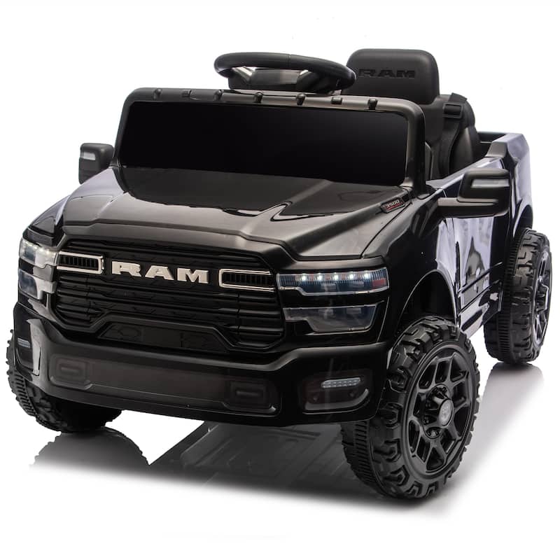 Licensed Dodge RAM 3500 12V Kids Ride On Truck, W/ Remote Control, 2WD & Rear Shock Suspension, LED Headlights