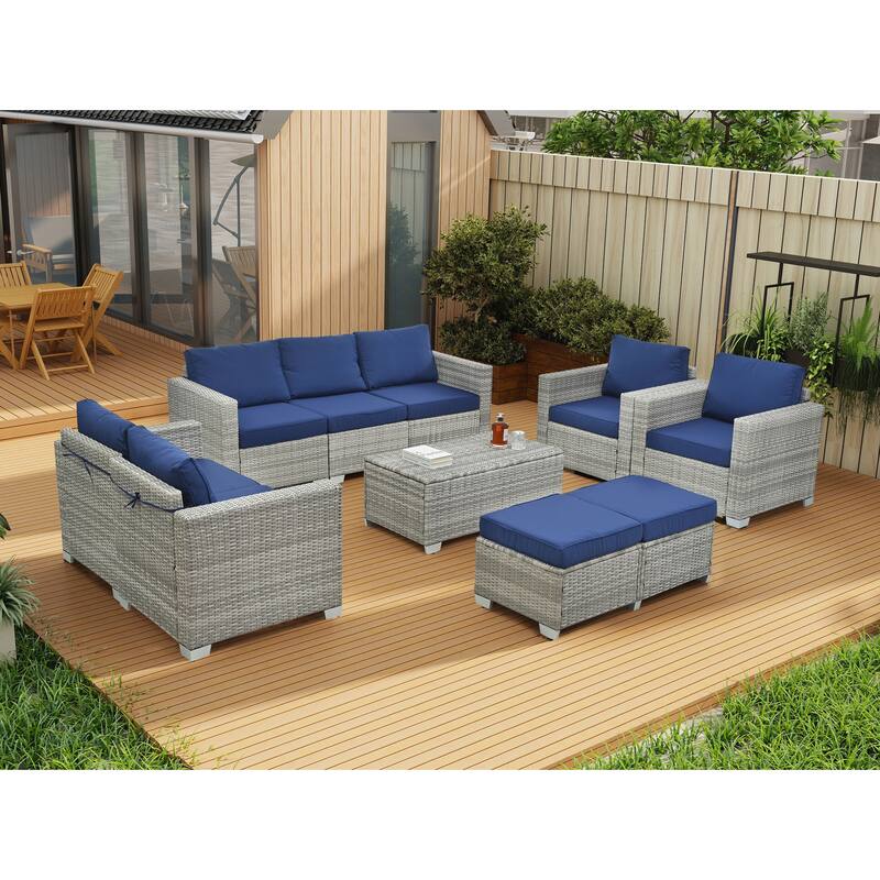 10 Piece PE Rattan Patio Furniture Set