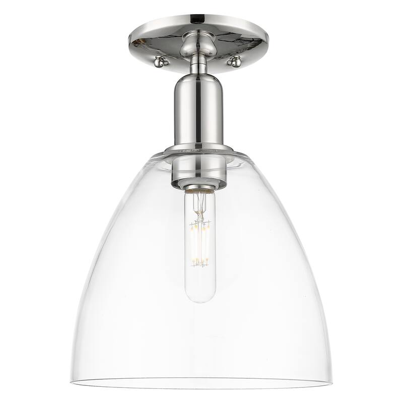 Innovations Lighting Endless Possibilities Arcadia - Bristol - 1 Light 9" Semi-Flush Mount - Clear/Polished Nickel