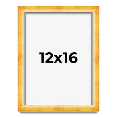 12x16 Shadow Box Frame Gold | 1.625 Inches Deep Real Wood Traditional