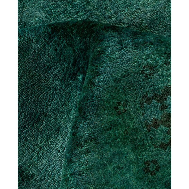 Overdyed One-of-a-Kind Hand-Knotted Area Rug - Green - 8' 1" x 9' 10"