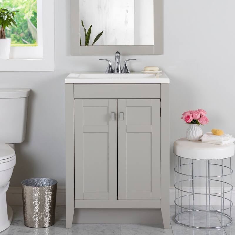 Lonsdale 24.5" 2-Door Bathroom Cabinet With White Sink Top - 24.5 in.