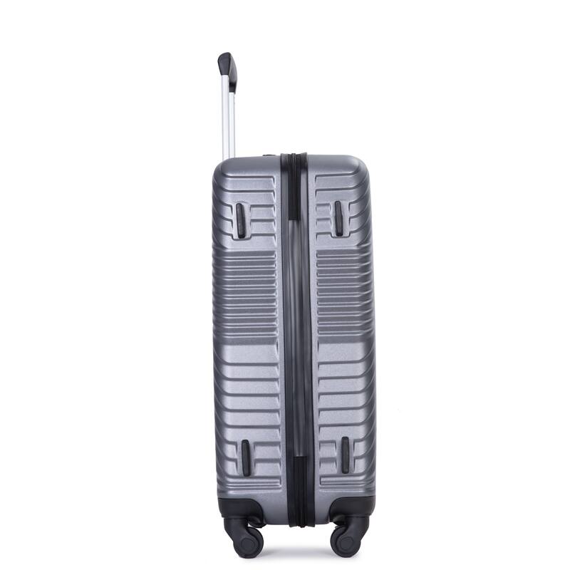 Merax 3 Piece ABS+PC Hardside Lightweight Luggage Sets with Two Hooks and Spinner Wheels, for Family Travel