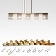 preview thumbnail 8 of 17, Diore Modern Gold 5-Light Crystal Chandelier 40 in. W Linear Glam Island Lights for Kitchen Island - L 40.2" x H 70" Max