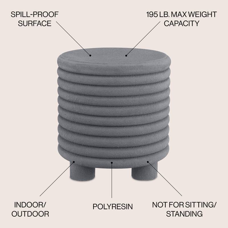 Hollie 18" Minimalist Modern 3-Legged Drum Accent Table, by JONATHAN Y