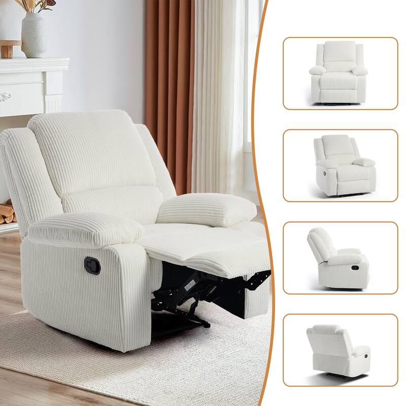Corduroy Adjustable Recliner Chair Sofa for Living Room