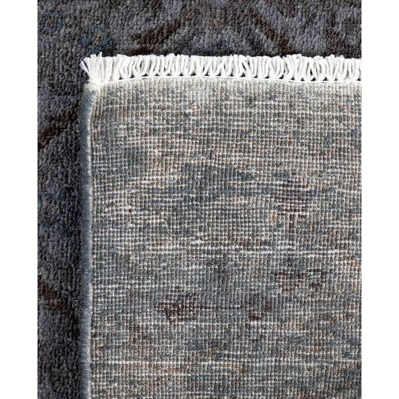 Overdyed One-of-a-Kind Hand-Knotted Area Rug - Gray - 2' 6" x 11' 10"
