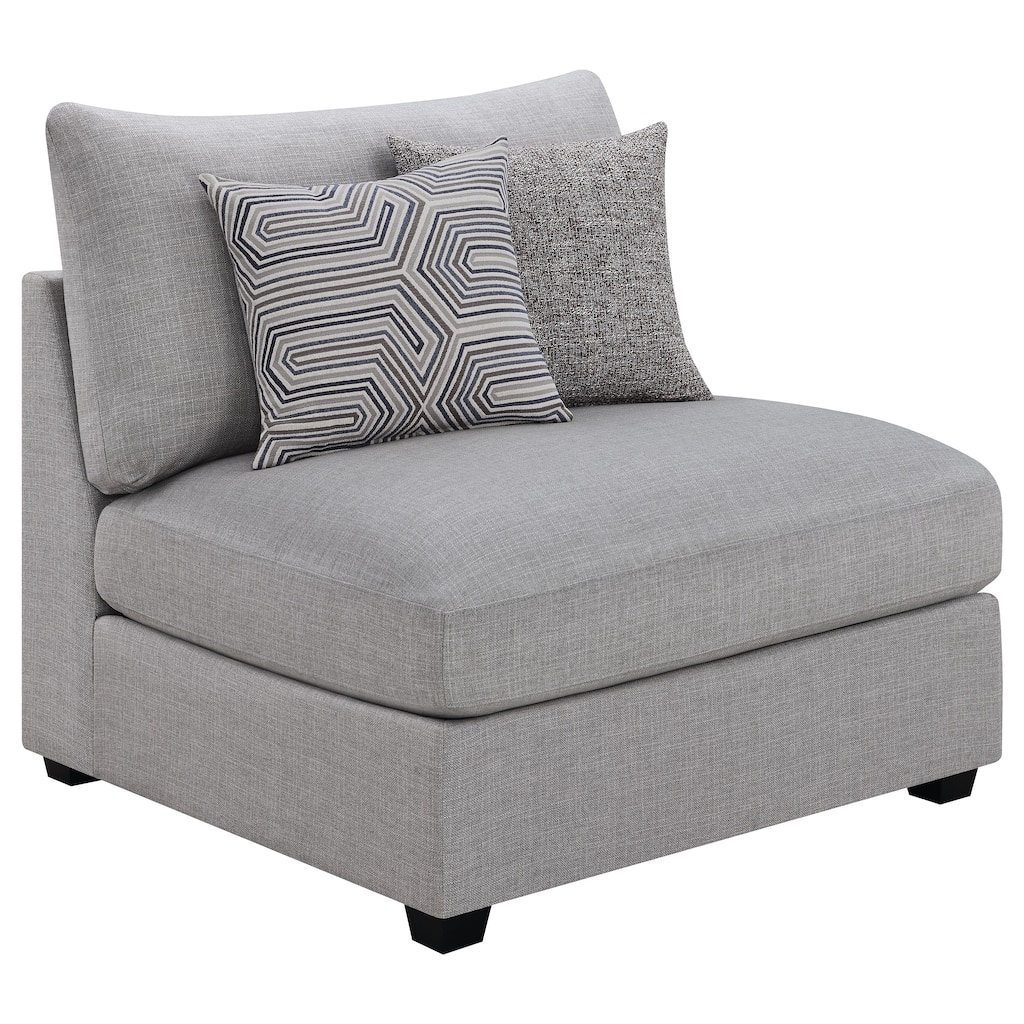Cambria Contemporary Upholstered Armless Chair Grey