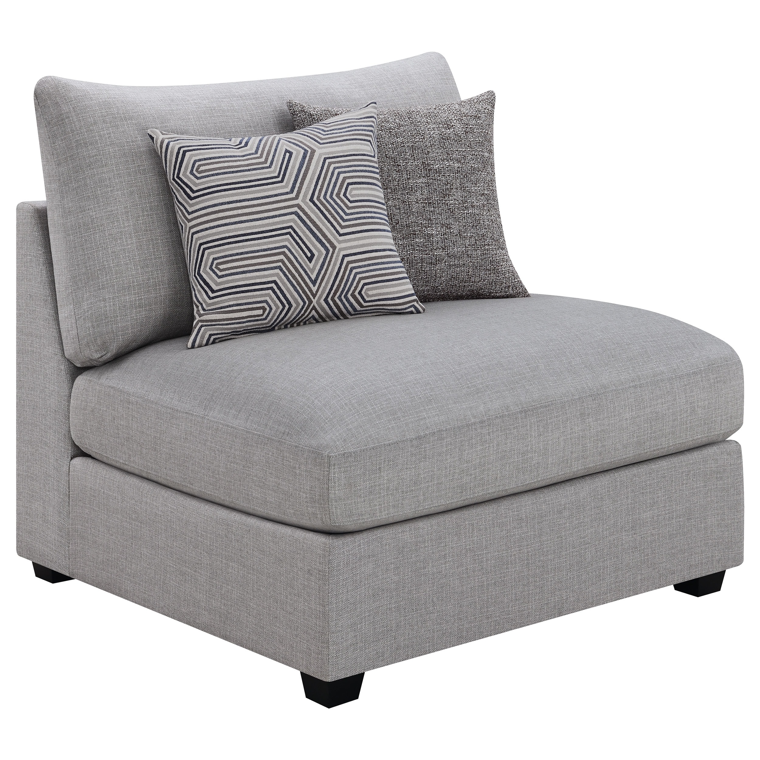 Cambria Contemporary Upholstered Armless Chair Grey