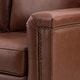 preview thumbnail 18 of 44, Rita Living Room 3-Seat Genuine Leather Sofa with Solid Wood Legs and Nailhead