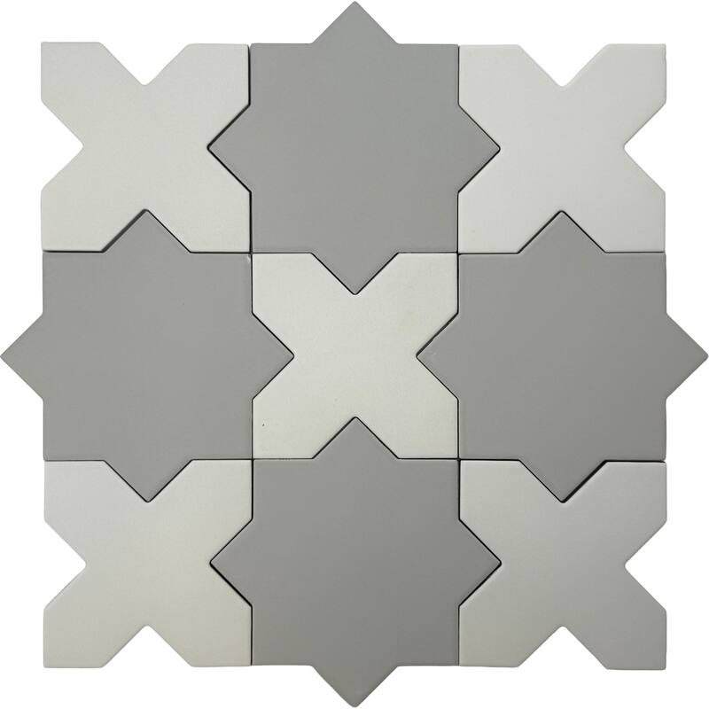 Seville 7" Star with 5" Cross Matte Porcelain Wall and Floor Tile (10.62 sq ft/case) - 68 Pack
