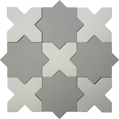 Seville 7" Star with 5" Cross Matte Porcelain Wall and Floor Tile (10.62 sq ft/case) - 68 Pack