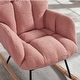 preview thumbnail 3 of 51, Teddy Fabric Tufted Glider Rocking Chair with Metal Frame