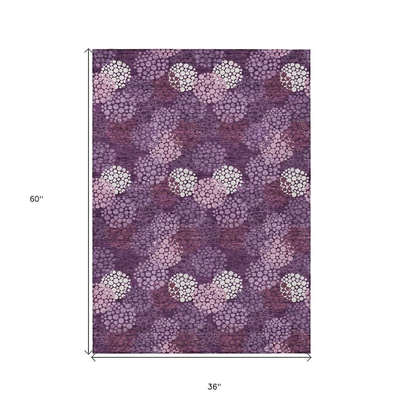 HomeRoots Polka Dot Transitional Rectangle Outdoor Rug