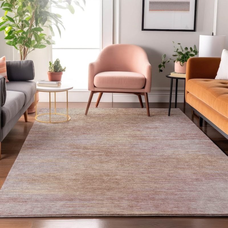 Premium Washable Super Soft Solid Ombre Mayfield Rug - Merlot - 2' 6" x 3' 10"